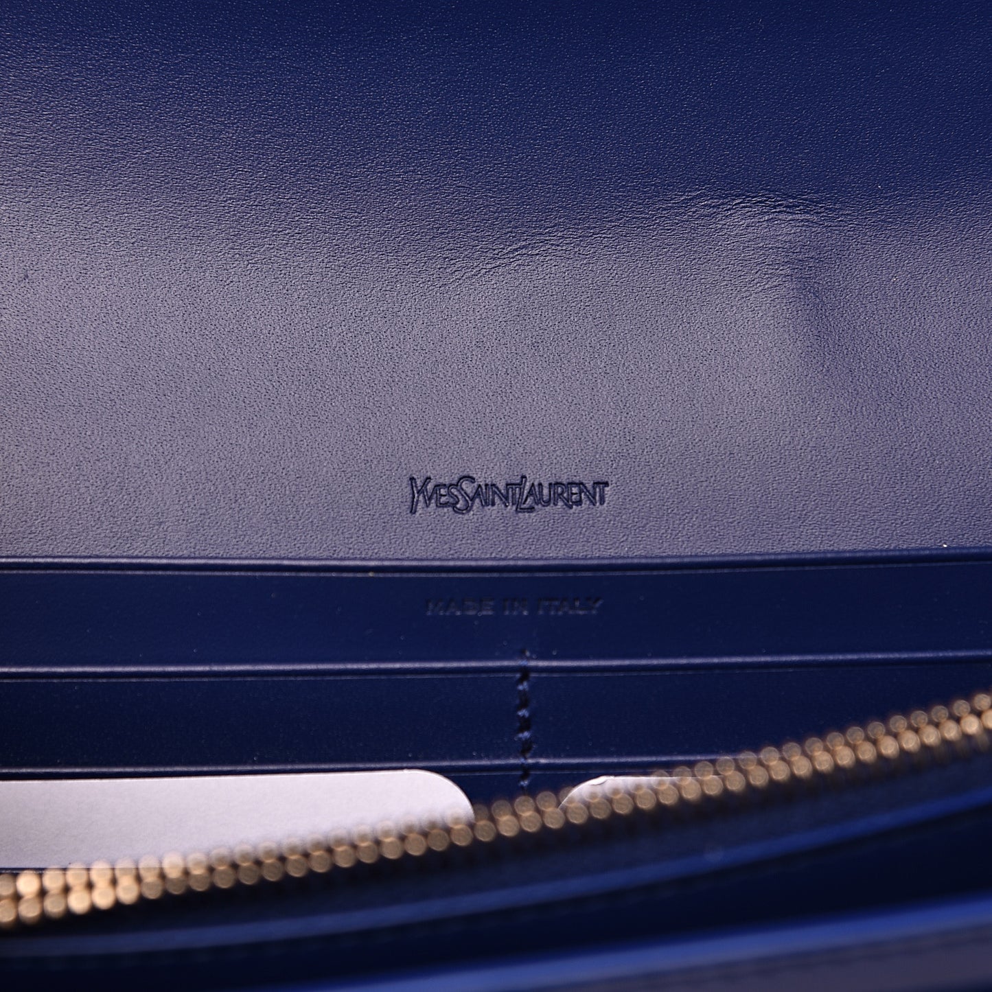 Patent Calfskin Belle de Jour Chain Clutch Blue
