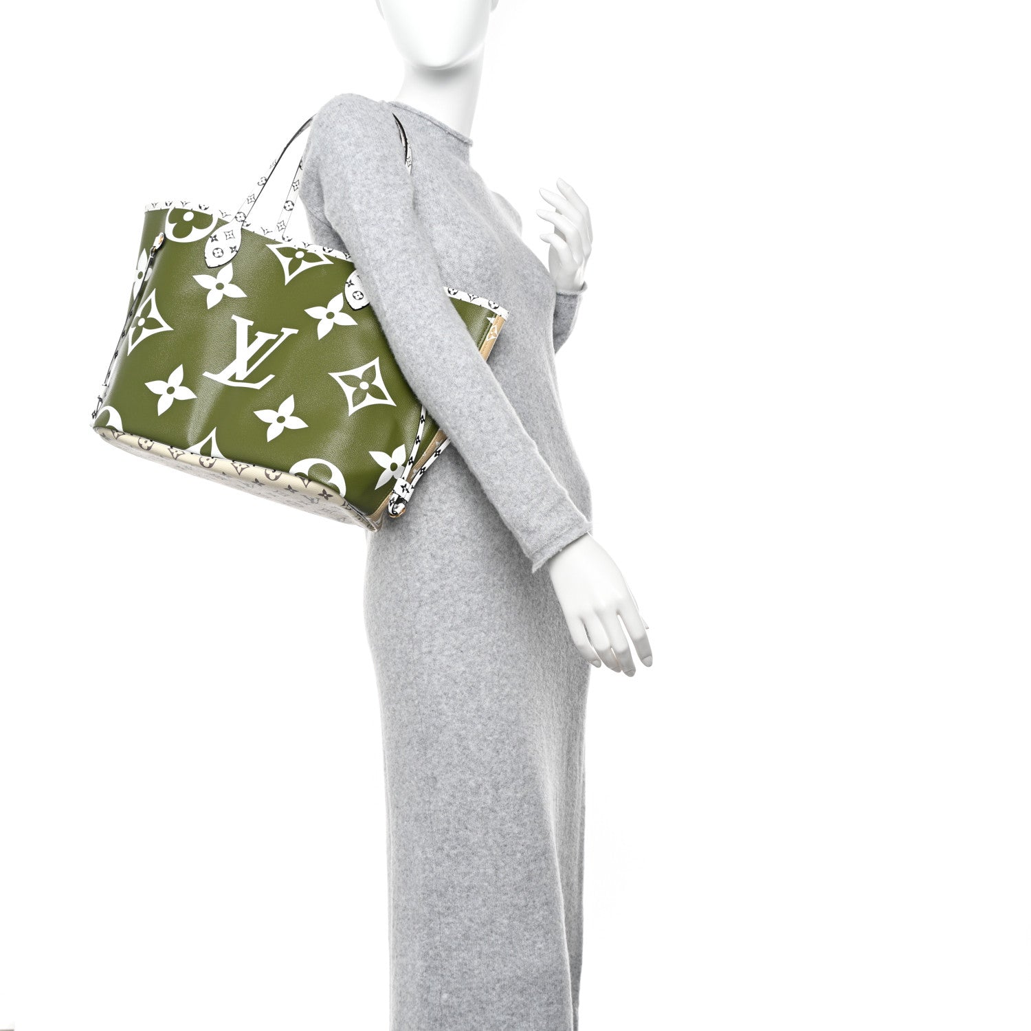 Louis Vuitton Monogram Giant Neverfull MM Kaki 2 of 10