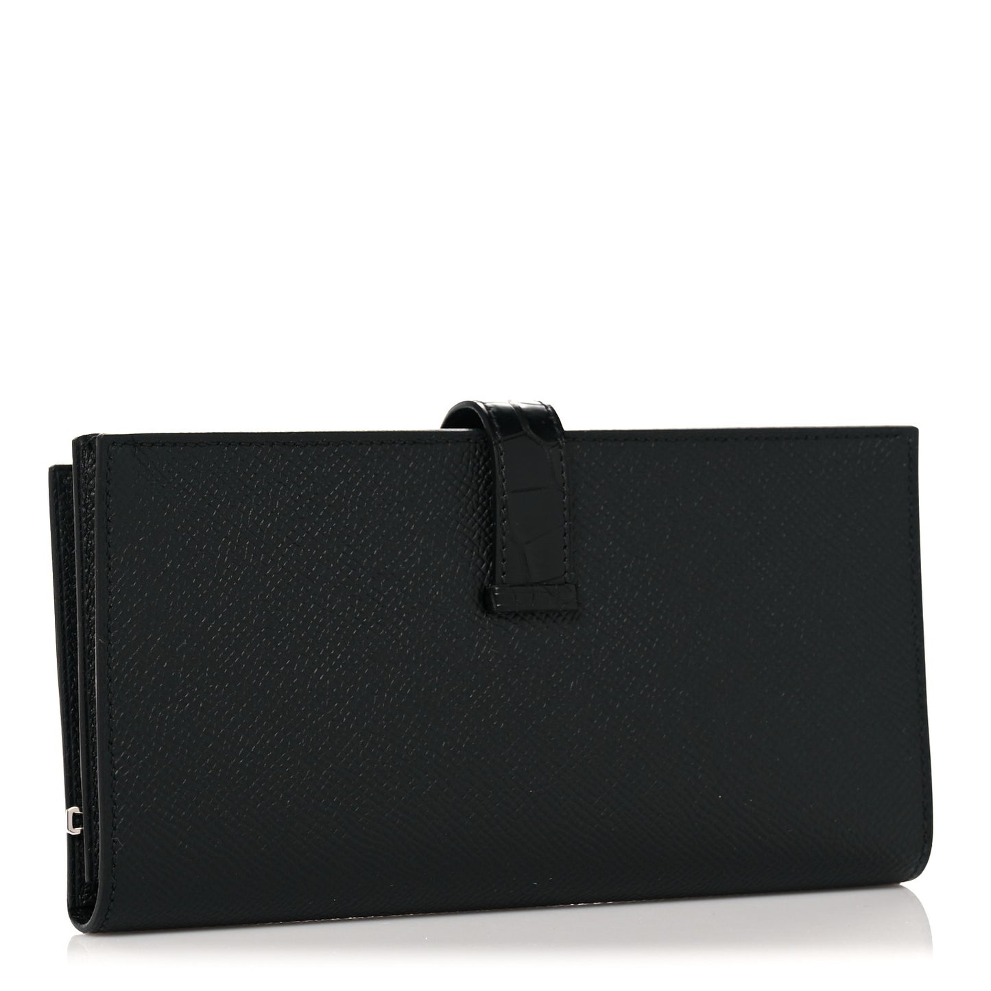 Epsom Matte Alligator Bearn Touch Gusset Wallet Black