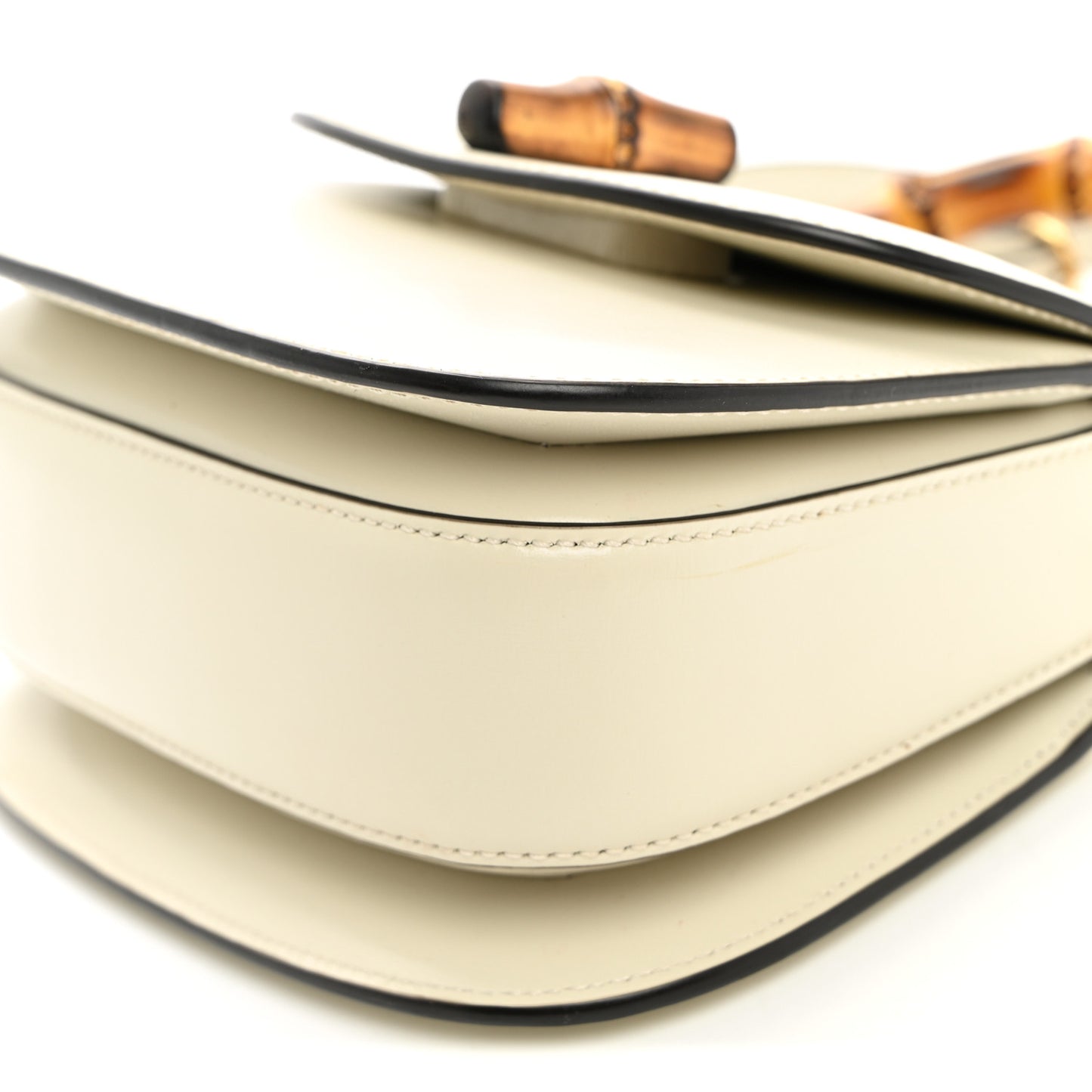 Boarded Dyana Lux Calfskin Web Mini Bamboo 1947 Top Handle Bag Mystic White