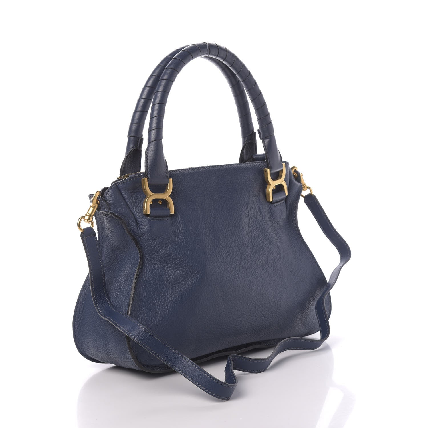 Chloe Calfskin Medium Marcie Satchel Royal Navy 3 of 12