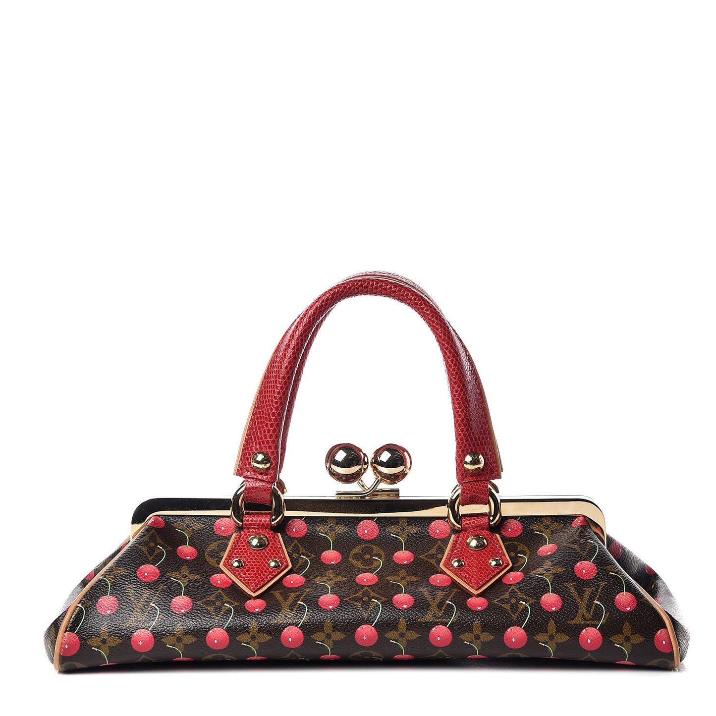Monogram Cerises Lizard Sac Fermoir GM
