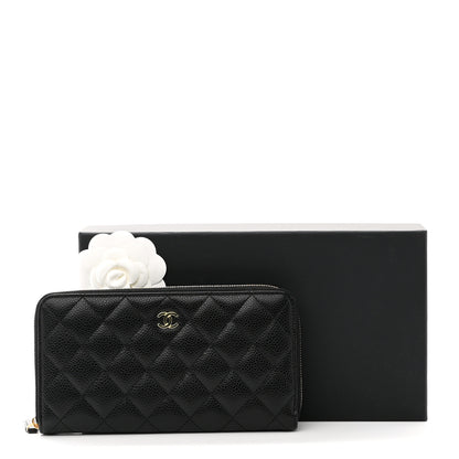 Chanel Caviar Quilted Large Gusset Zip Around Wallet Black 9 of 9