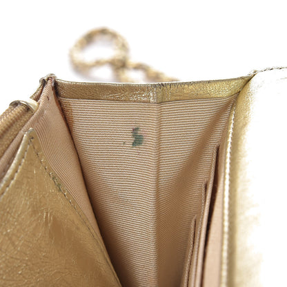 Chanel Metallic Aged Calfskin Reissue Wallet On Chain WOC Gold 9 of 18