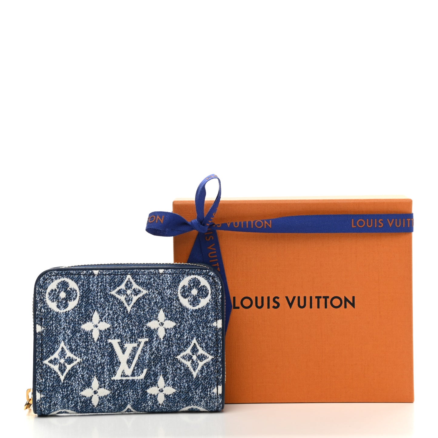 Denim Monogram Jacquard Zippy Coin Purse Bleu