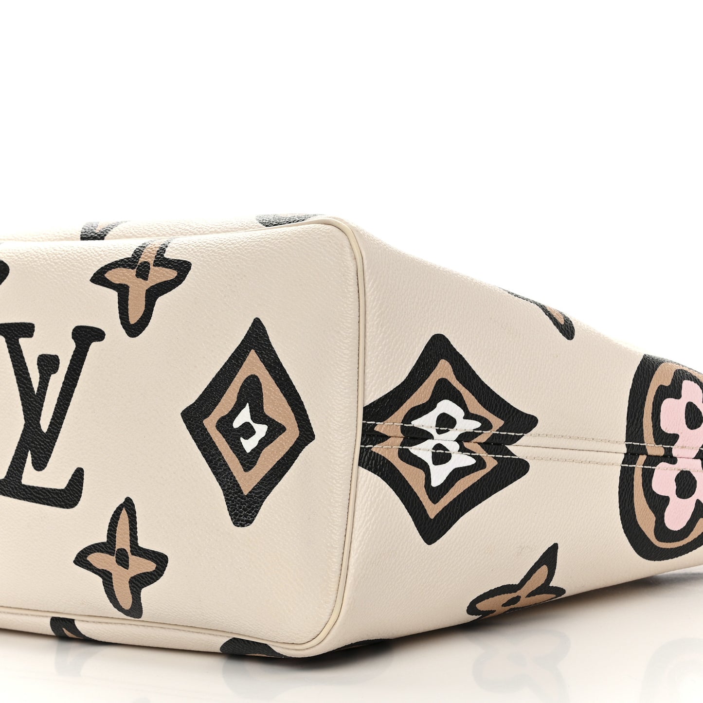 Monogram Giant Wild at Heart Neverfull MM Creme