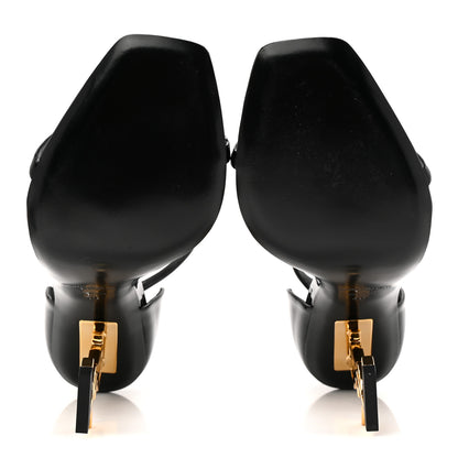 Saint Laurent Patent Calfskin Opyum 110 Sandals 40 Black Gold 6 of 10