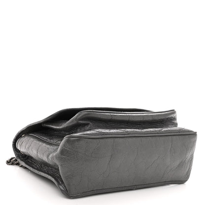 Saint Laurent Crinkled Calfskin Matelasse Monogram Medium Niki Chain Satchel Fog 4 of 11