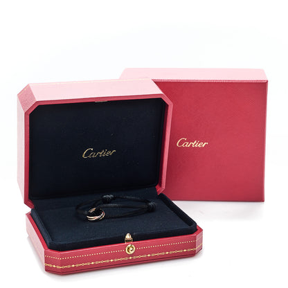 Cartier 18k Pink Yellow White Gold Trinity Adjustable Cord Bracelet Black 7 of 7
