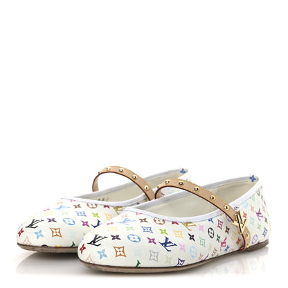 Louis Vuitton LV X TM Monogram Multicolor Romy Flat Ballerinas 40 White 4 of 11
