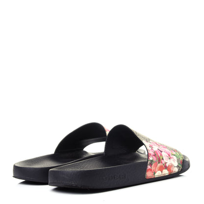 Gucci GG Supreme Monogram Blooms Slide Sandals 41 Beige Multicolor 4 of 10
