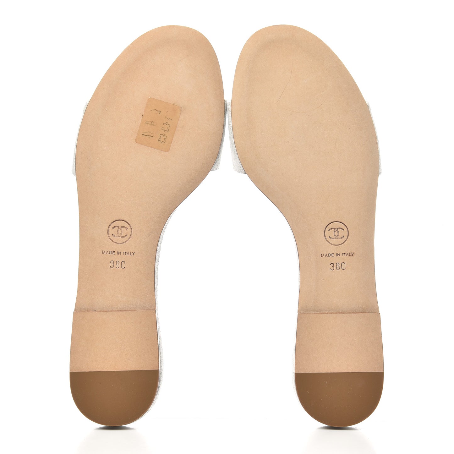 Crackled Lambskin Camellia Sandal Mule 38 White