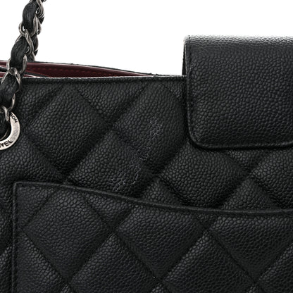 Chanel Caviar Quilted Large CC Accordion Shopping Bag Black 11 of 12