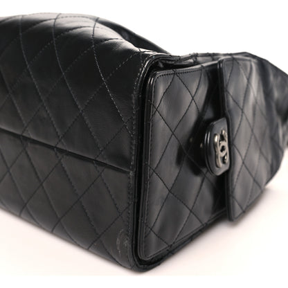 Chanel Shiny Crumpled Calfskin Quilted Small Chanel 25 Handbag Black 9 of 9