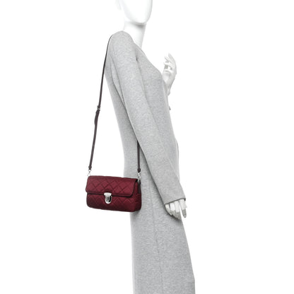 Prada Nylon Tessuto Impunturato Quilted Flap Crossbody Granato 2 of 10
