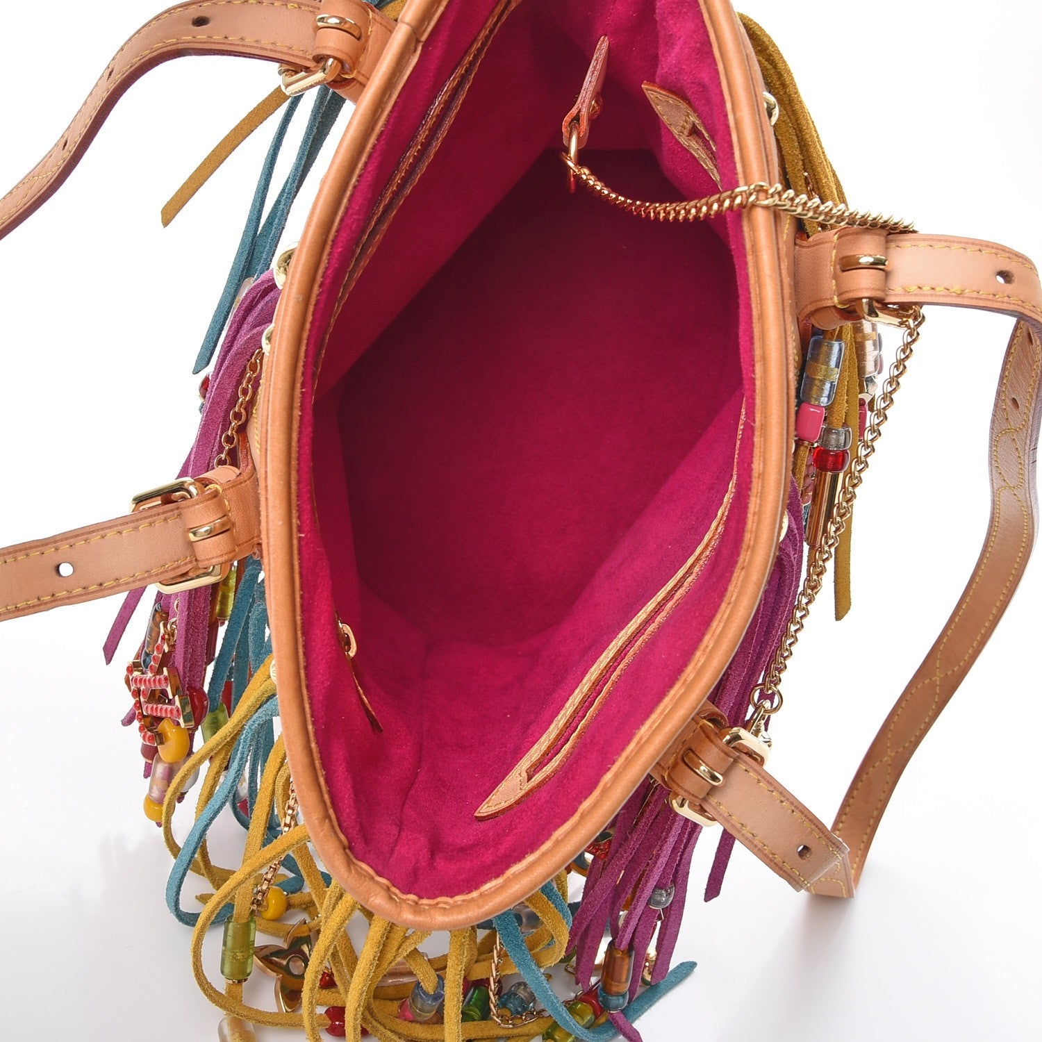 Louis Vuitton Monogram Multicolor Fringe Bucket White 5 of 11