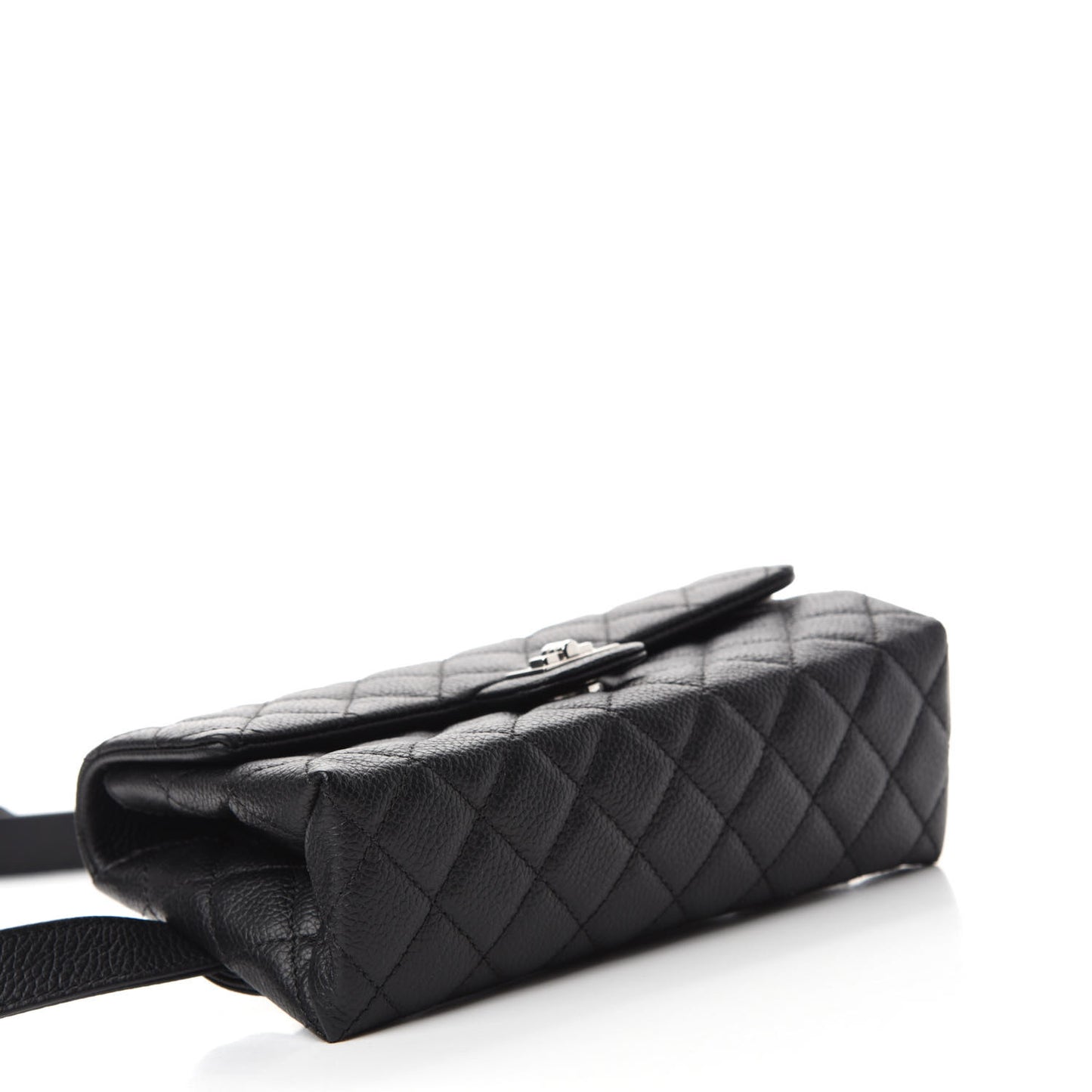 Grained Calfskin Quilted 2.55 Reissue Flap Belt Bag Clutch Black