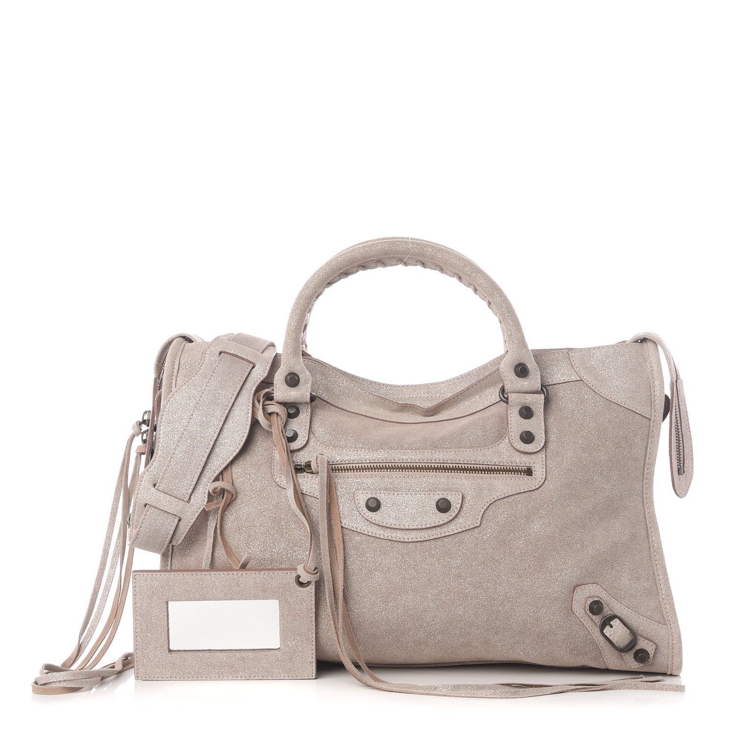 Balenciaga Metallic Craquele Calfskin Classic Hardware City Bois de Rose 1 of 8