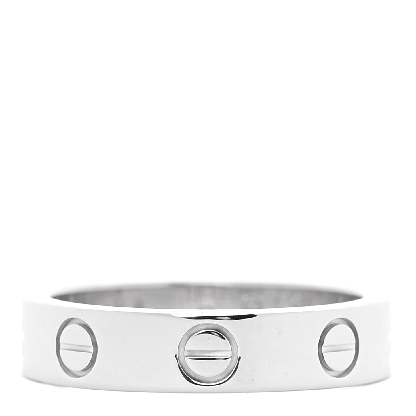 18K White Gold Diamond 4mm LOVE Wedding Band Ring 48 4.5