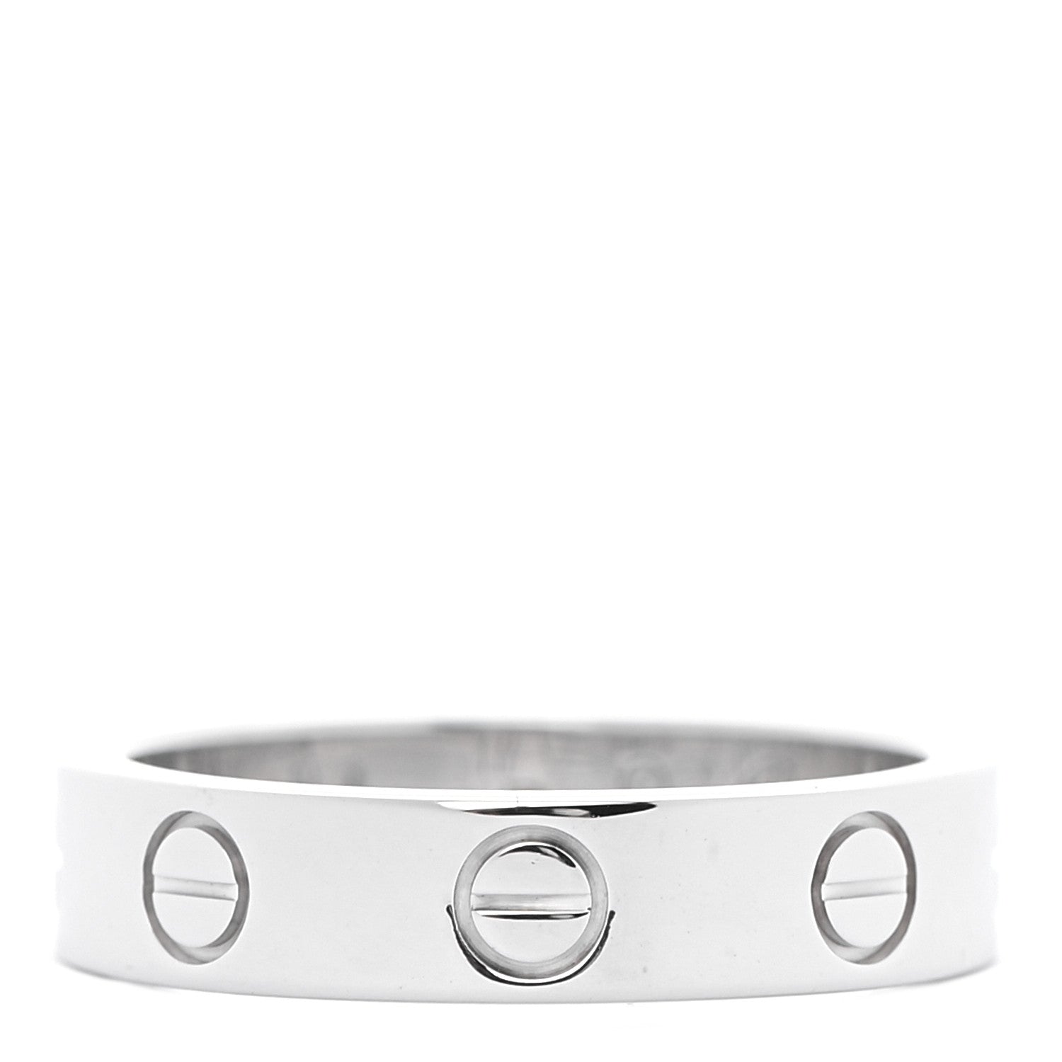 Cartier 18K White Gold Diamond 4mm LOVE Wedding Band Ring 48 4.5 3 of 6