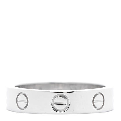 Cartier 18K White Gold Diamond 4mm LOVE Wedding Band Ring 48 4.5 3 of 6