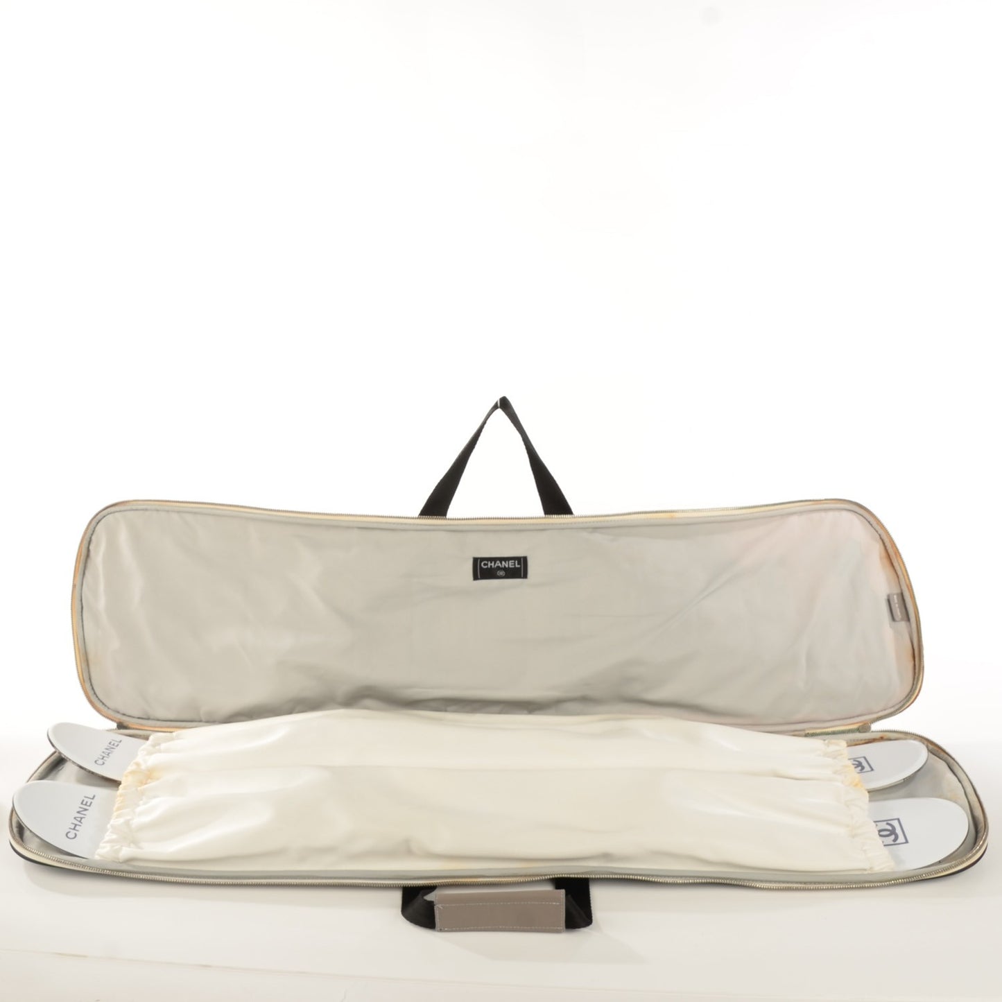 Snow Skis With Case White Grey