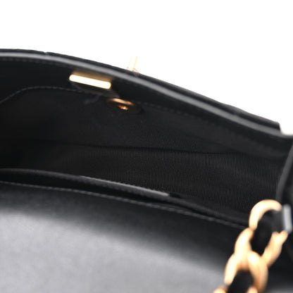 Chanel Velvet Quilted Mini Place Vendome Flap Black White 5 of 10