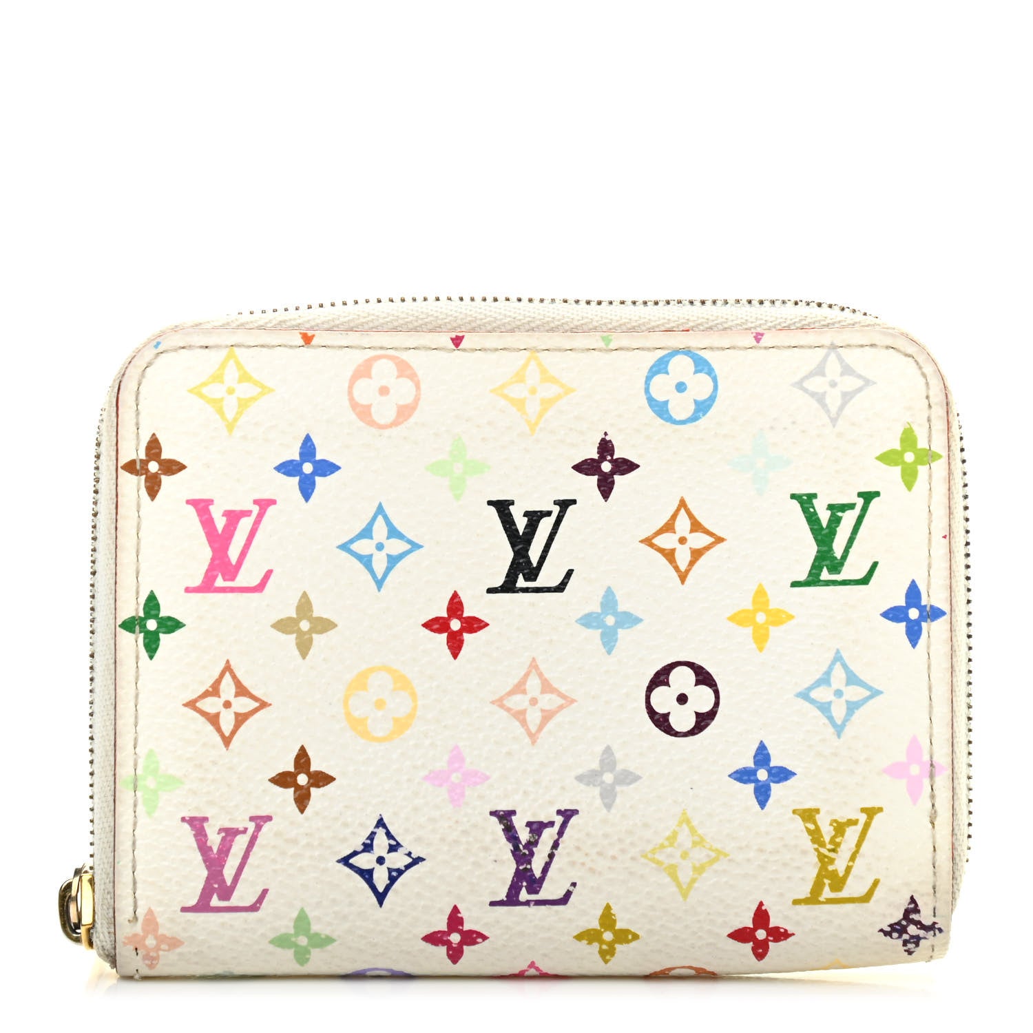 Louis Vuitton Monogram Multicolor Zippy Coin Purse Wallet White 1 of 11