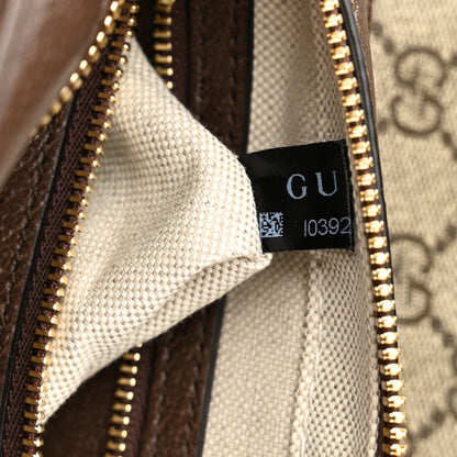 Gucci GG Supreme Monogram Textured Dollar Calfskin Web Studded Mini Ophidia Flap Shoulder Bag Beige Ebony New Acero 8 of 12