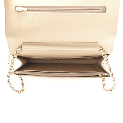 Chanel Caviar Quilted Wallet On Chain WOC Light Beige 5 of 12