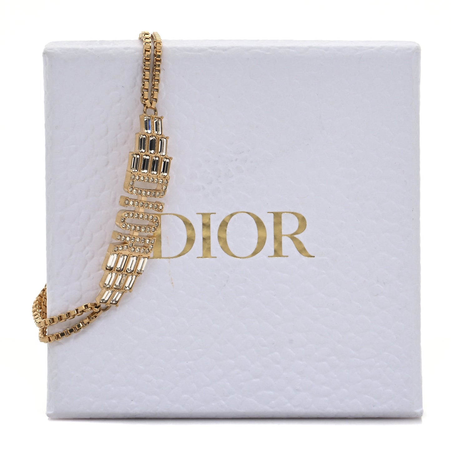 Crystal Metal Logo Bracelet Gold