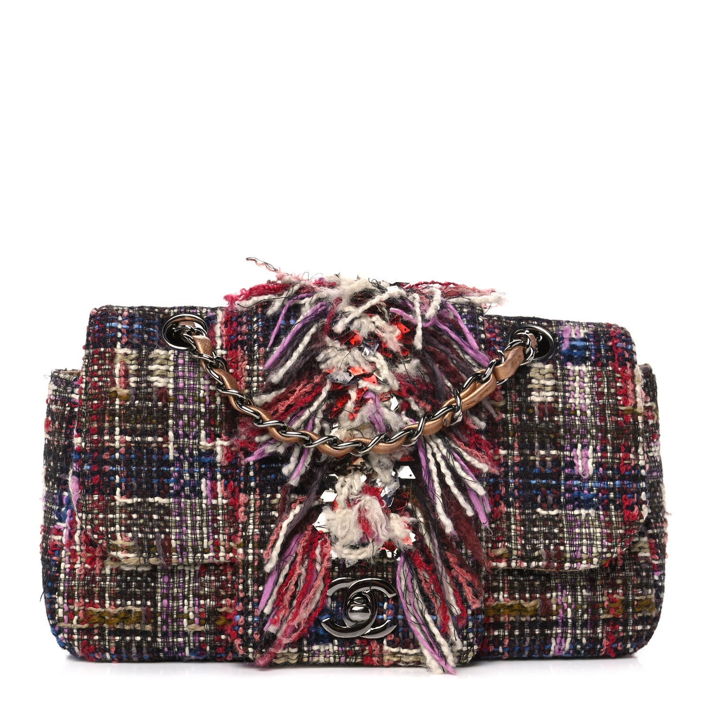 Tweed Sequin Small Fantasy Single Flap Multicolor