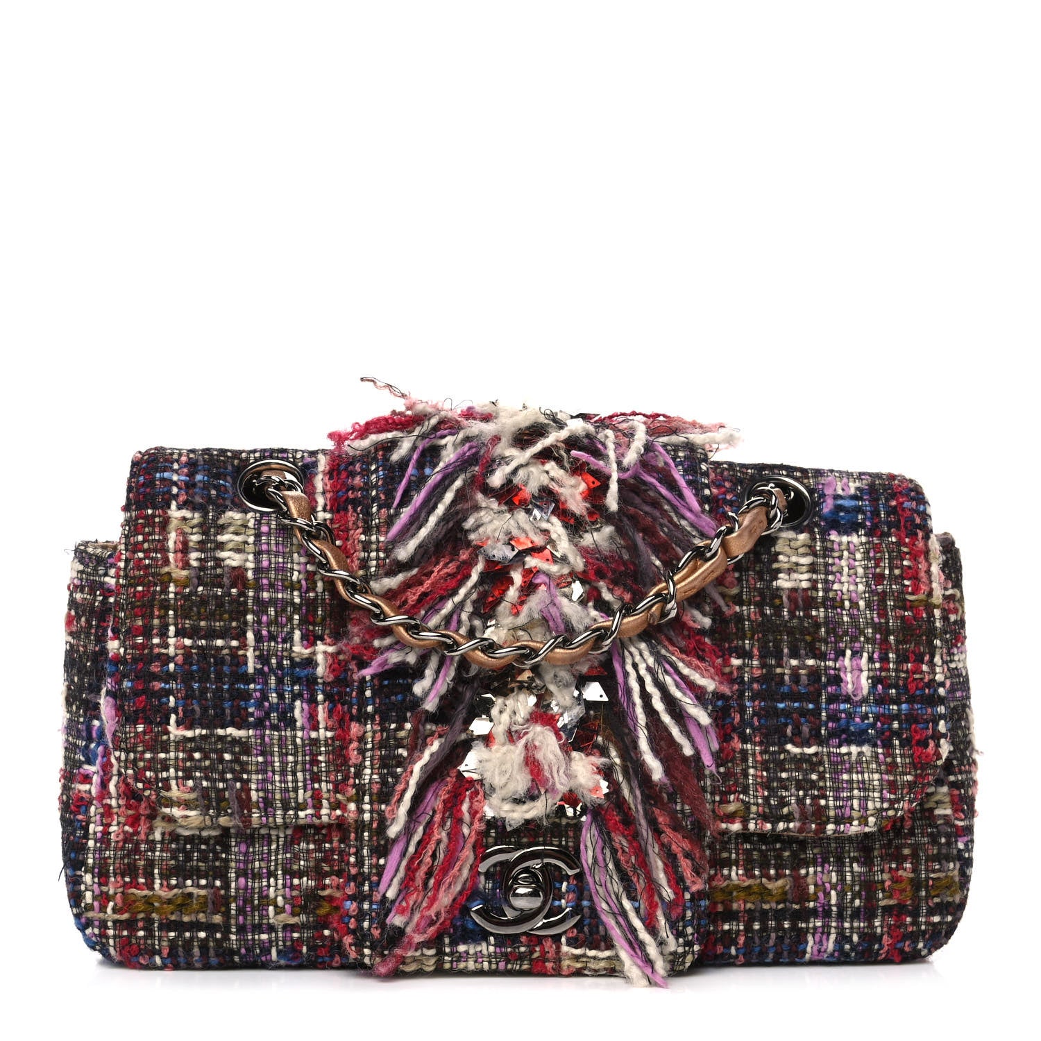 Chanel Tweed Sequin Small Fantasy Single Flap Multicolor 1 of 11