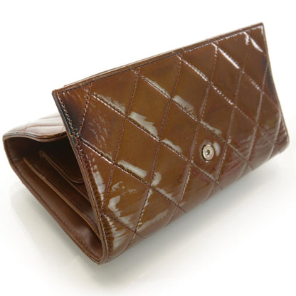 Chanel Patent Quilted Large Flap Wallet Bronze 11 of 12