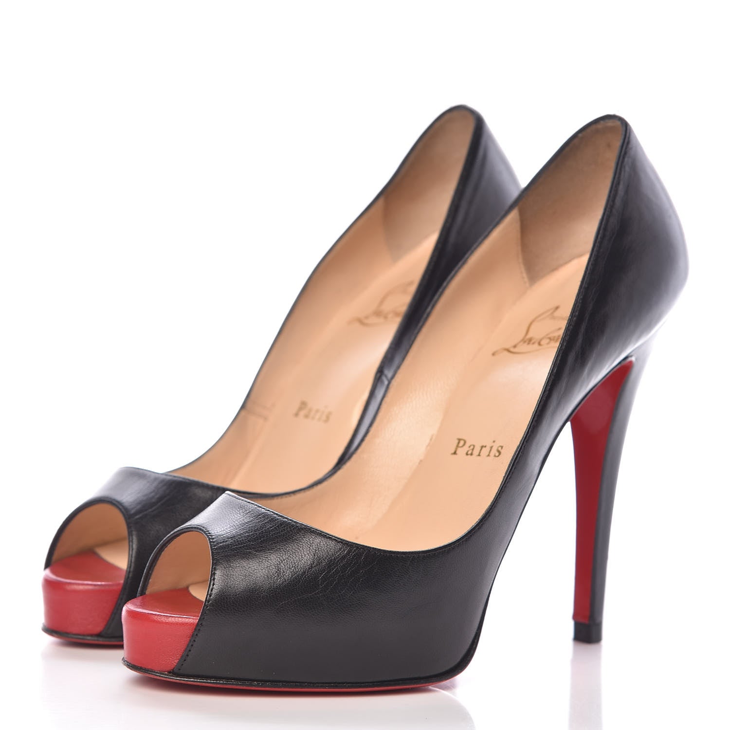 Christian Louboutin Kid Very Prive 120 Pumps 36 Black Red 3 of 15
