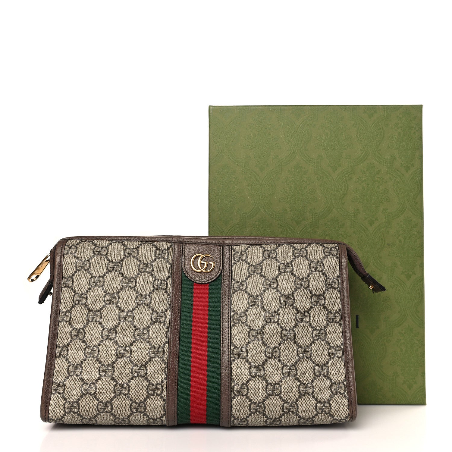 Gucci GG Supreme Monogram Web Ophidia GG Toiletry Case Beige New Acero 10 of 10