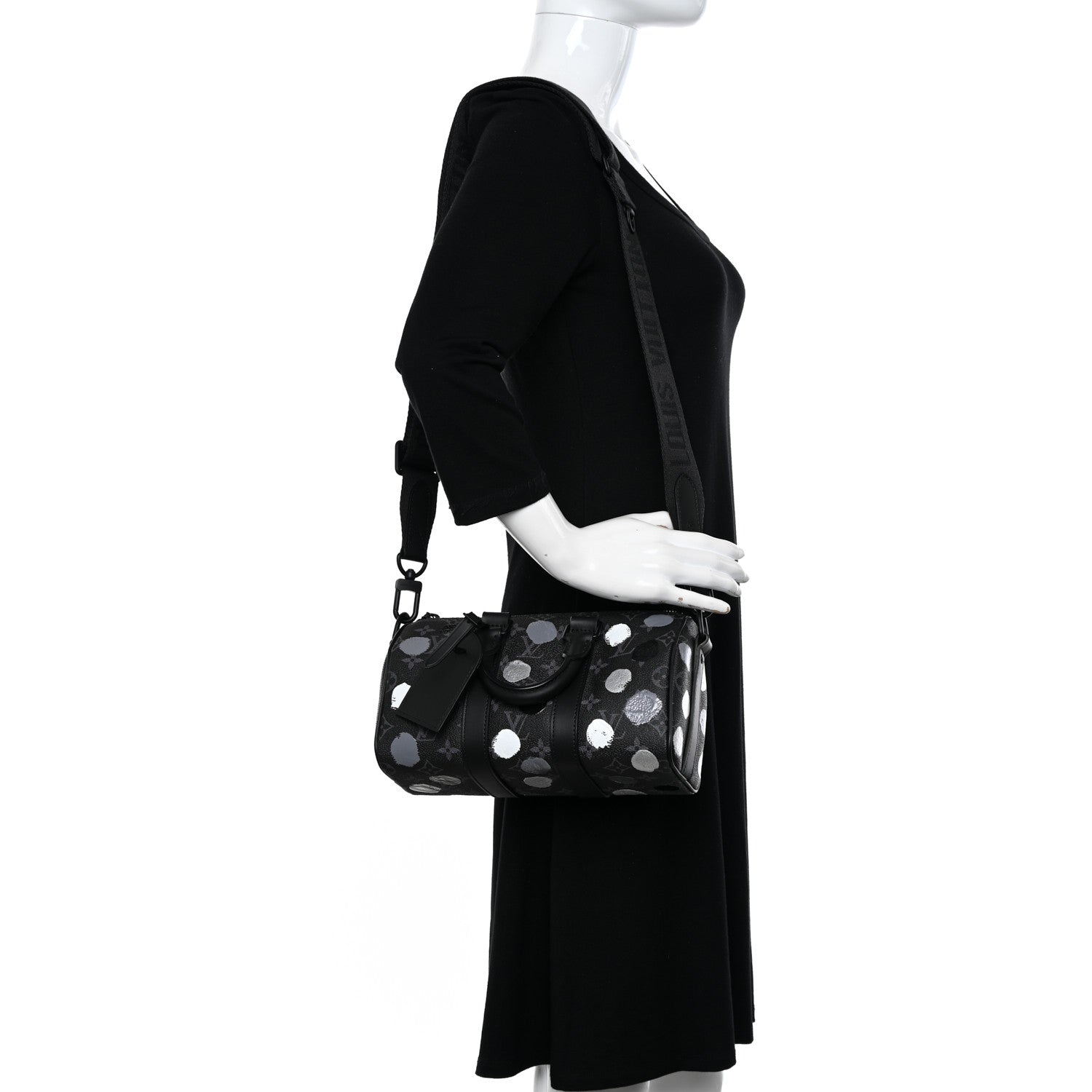 Louis Vuitton LV X YK Monogram Eclipse Keepall Bandouliere 25 Black Silver 2 of 9