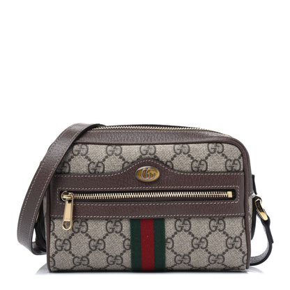 Gucci GG Supreme Monogram Web Mini Ophidia Shoulder Bag Brown 1 of 5
