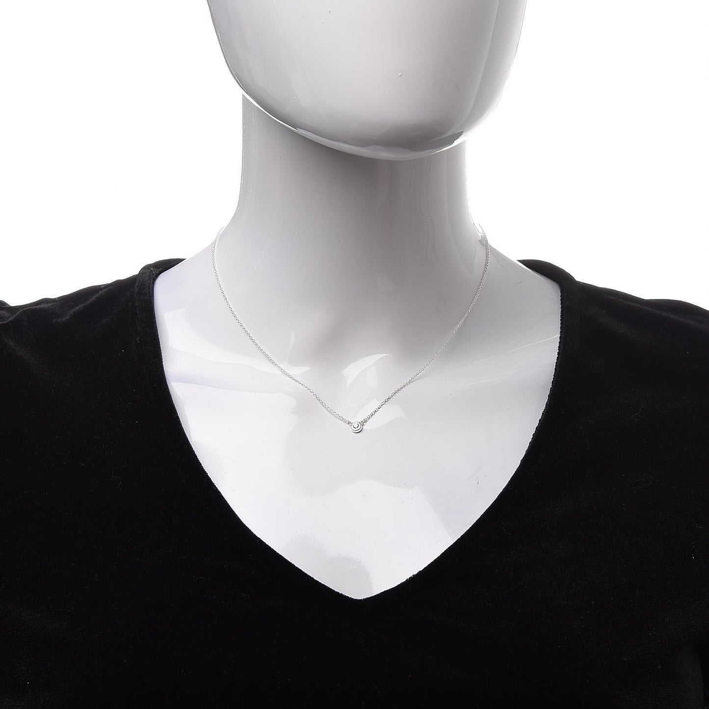 Sterling Silver Diamond .07ct Elsa Peretti Diamonds by the Yard Pendant Necklace