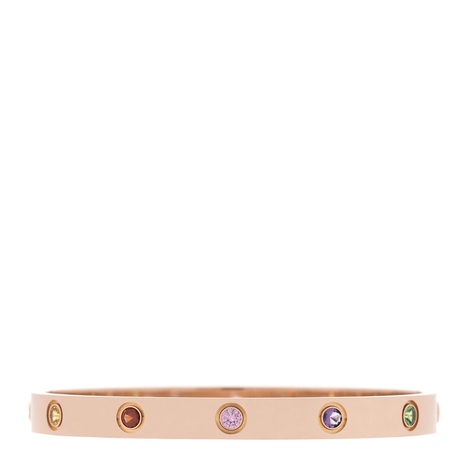 Cartier 18K Pink Gold Sapphire Garnet Amethyst LOVE Bracelet 17 2 of 3