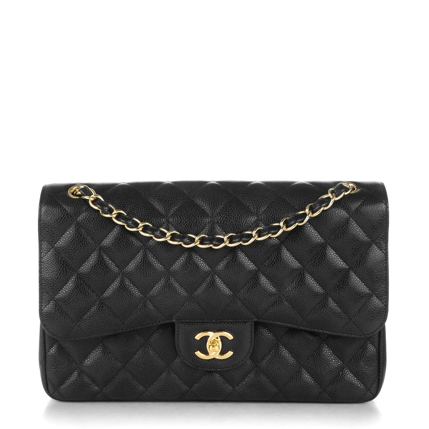 Chanel Caviar Quilted Jumbo Double Flap Black 1 of 8