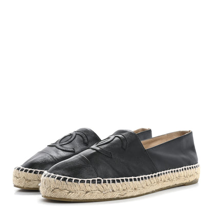 Chanel Lambskin CC Espadrilles 40 Black 4 of 10