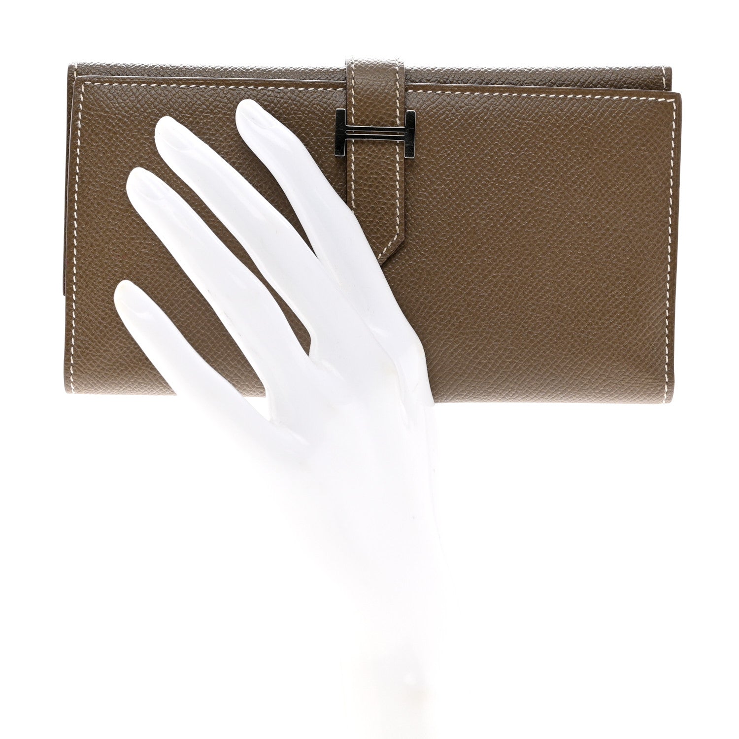 Hermes Epsom Bearn Gusset Wallet Etoupe 2 of 9