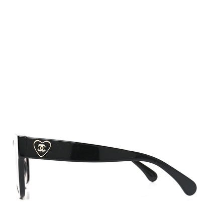 Chanel Acetate Square CC Heart Sunglasses 5478 Black 3 of 7