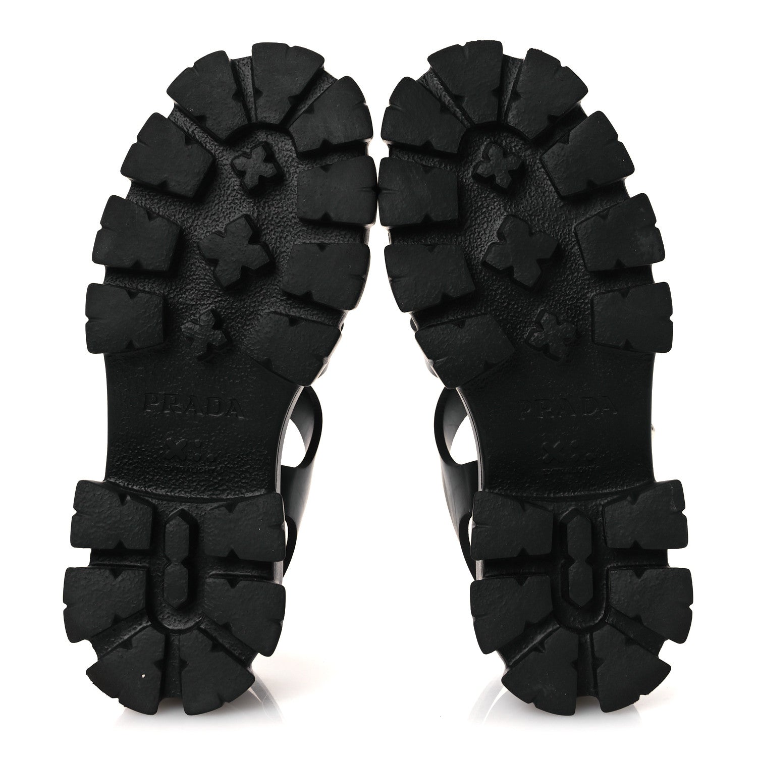 Prada Foam Rubber Triangle Logo Monolith 55mm Cage Sandals 36 Black 7 of 15