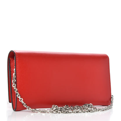 Fendi Vitello Liberty Century Lucido By The Way Continental Wallet On Chain Rosso 3 of 9