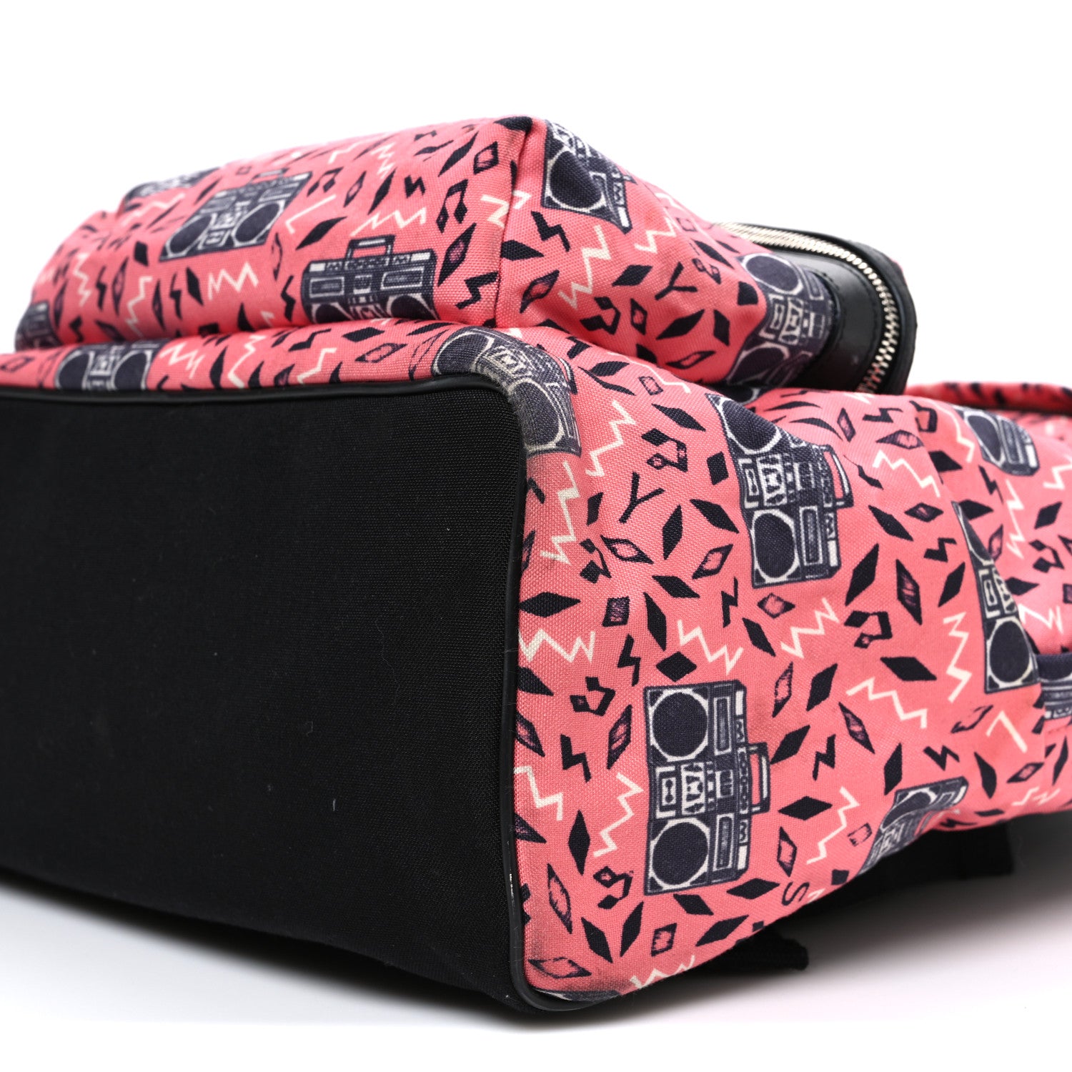 Saint Laurent Canvas Radio Print City Backpack Pink 9 of 9