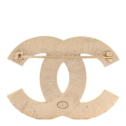 Chanel Metal Quilted CC Brooch Silver Gold 3 of 6