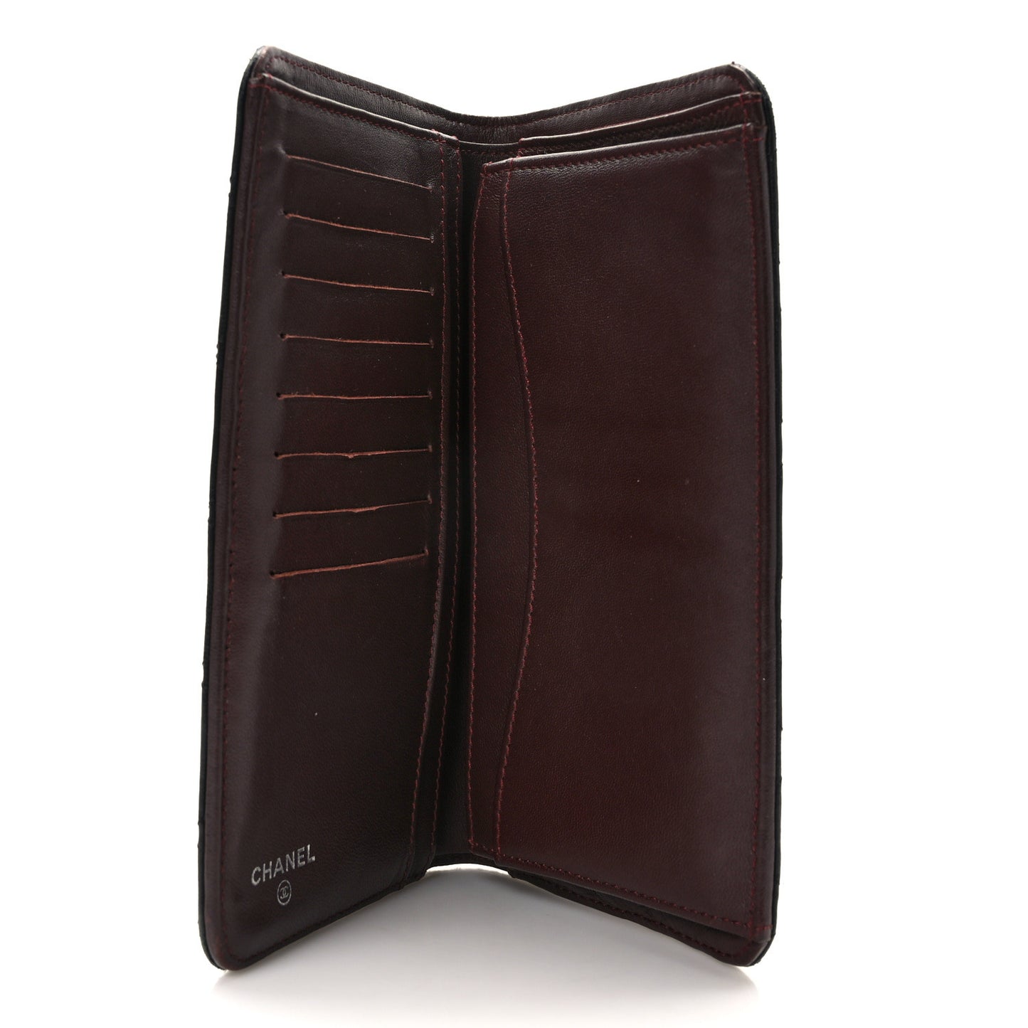 Lambskin Quilted Yen Wallet Black