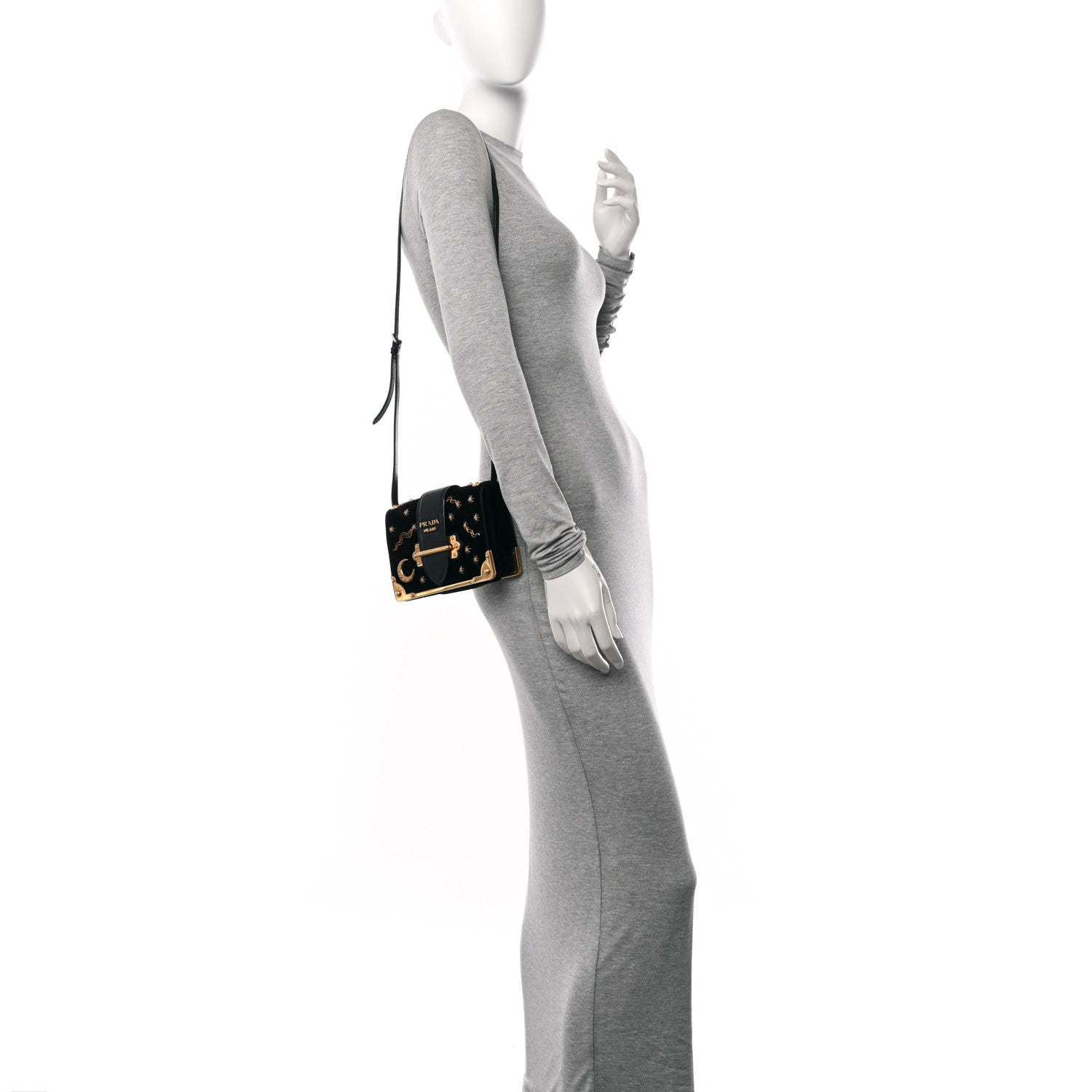 Prada Velvet Cahier Astrology Bag Black 2 of 9